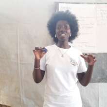 Facilitator Poni Joy during a session on GBV