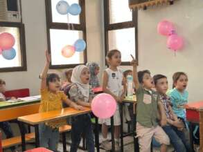 Children studying in the kindergarten