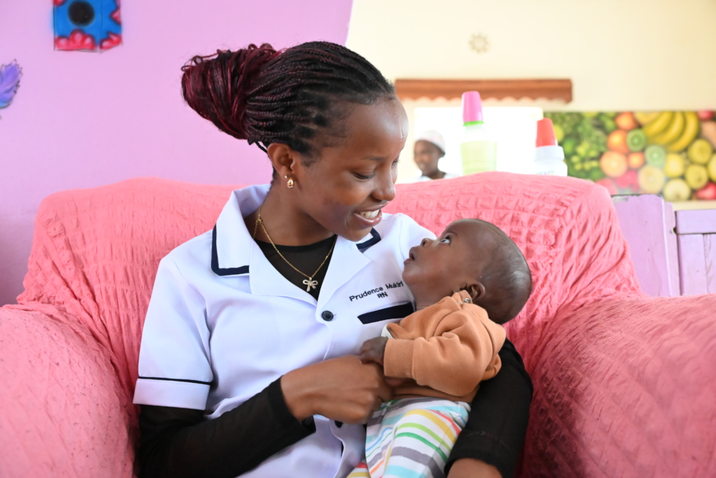 One of the baby being checked by our nurse