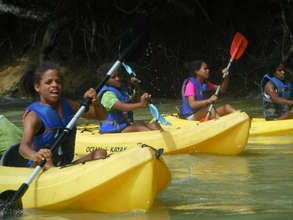 Girls Kayaking
