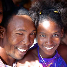 With her dad after a performance (Photo: A.Martin)