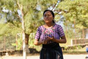 Project participant Concepcion addresses the group