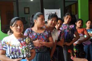 Participants wait in line for an activity