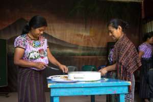 Beneficiary mothers at a nutrition workshop