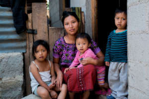 One of our sponsored mothers and her children