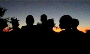 Children waiting in the dark