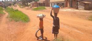 Children carrying food