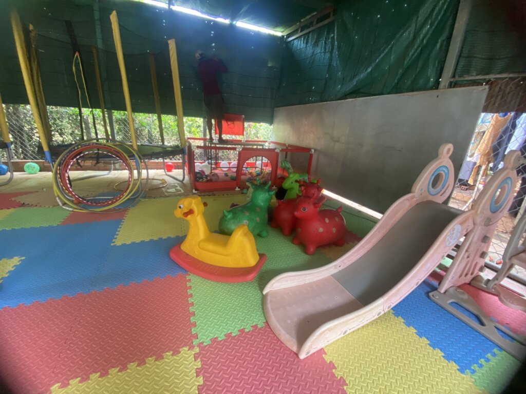 Some toys put on the floor