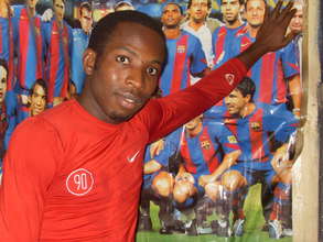 Student with football dream