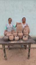 Betty and Lucy showing their works