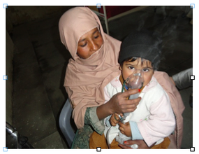 Manahil with her mother