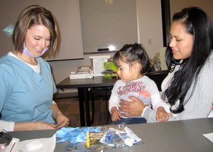 Introducing children to dental care early.
