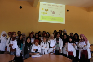 Dar Taliba students during a writing workshop