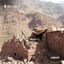 A family's home, collapsed in Ait L'kak