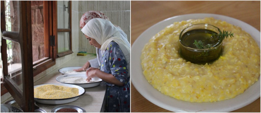 Traditional dish Tagula o'Asengar (corn porridge)