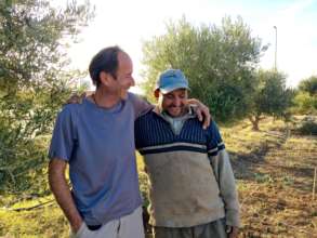 Permaculturist Frederic and gardener Abdelmalek