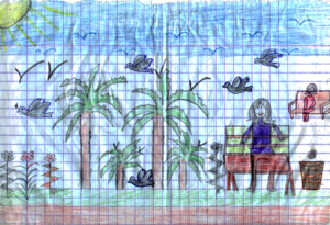 Drawing of a 'perfect school garden'