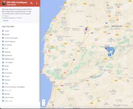 Map showing Marrakech & Agadir relative to sites