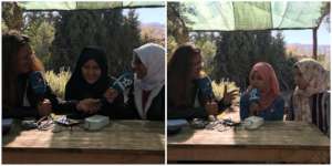 Dar Taliba students during a radio interview