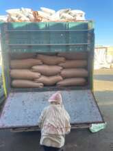 Truck loaded with seeds for local farmers