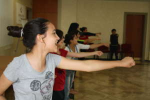 Ro'aa shows off her karate skills