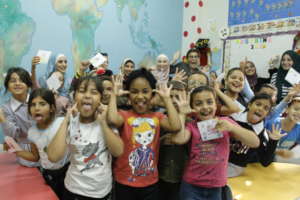 Grade 3 English class before COVID-19.