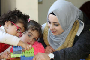 Mothers and children enjoy playing together!