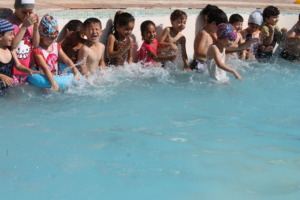 Young students splish & splash for the first time