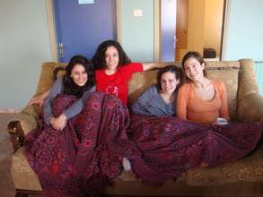 Interns pause for a moment to recharge.