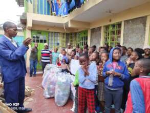 Donating clothes and food to orphanage homes