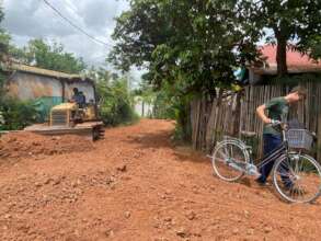 Our volunteer cycle to our school during fixing