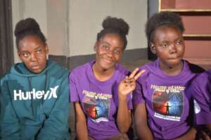 Zambian Youth Theater actresses pose for a photo