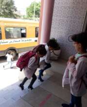 Girls from the orphanage going to school