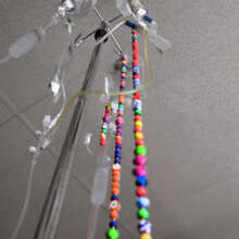 Bravery Cord on IV pole during treatment