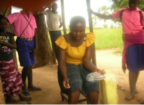 Eager customers waiting for a sample