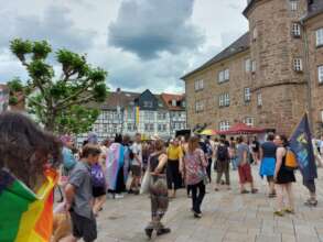 Pride parade in Witzenhausen 2025.