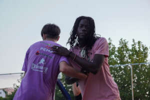Playing together with locals