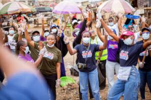 Participants at the YDoS market clean up exercise