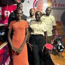 Intern Latio Josephine at a City FM Radio Show