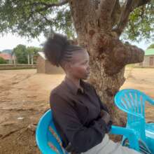 Intern Yangi Selina during a community outreach
