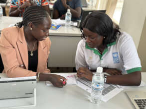 Intern Poni Joy at a workshop