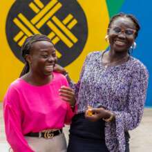 Intern Luba Joseph interacts with Esther