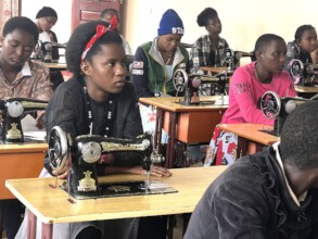 House maid girls in tailoring class at Ngulelo
