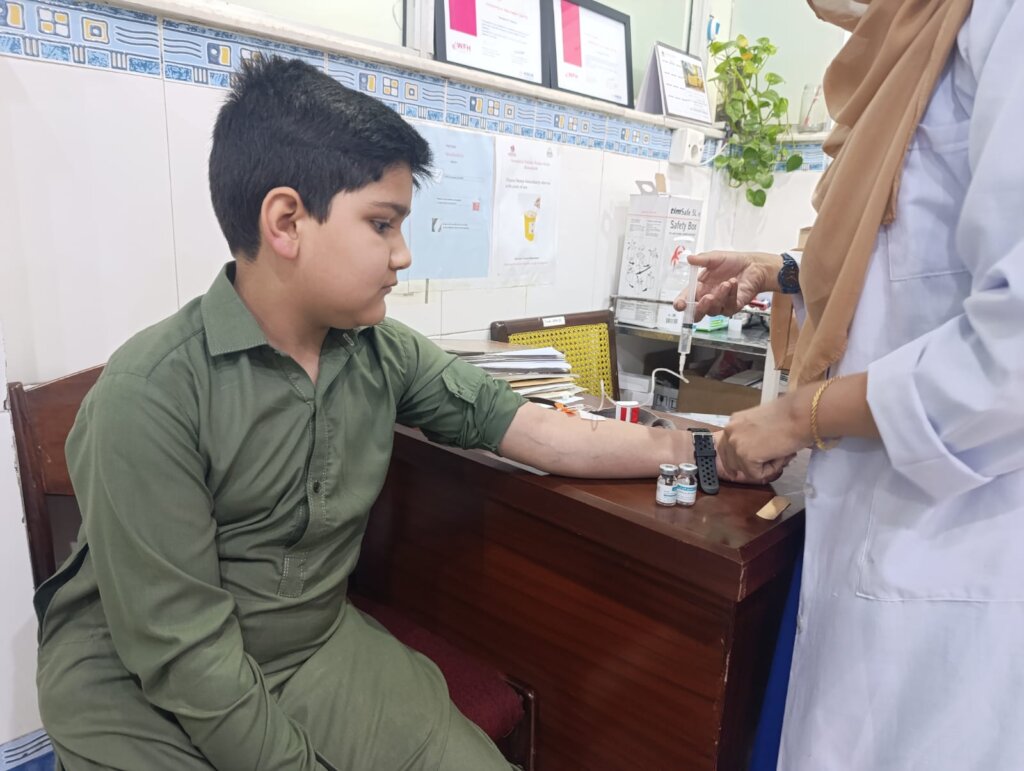 Shayan receiving emergency treatment