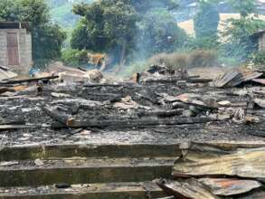 Houses destroyed to ashes