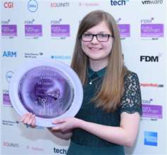 Ellora accepts an FDM Women In Tech award