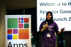 Mohima speaks at the App Launch 2017