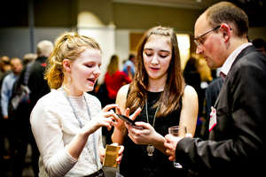 Students pitching at the Apps for Good App Launch