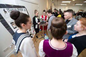 AFG Head of Product Ruairi talks with students