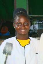 Aimee in kitchen Chez Guillaume